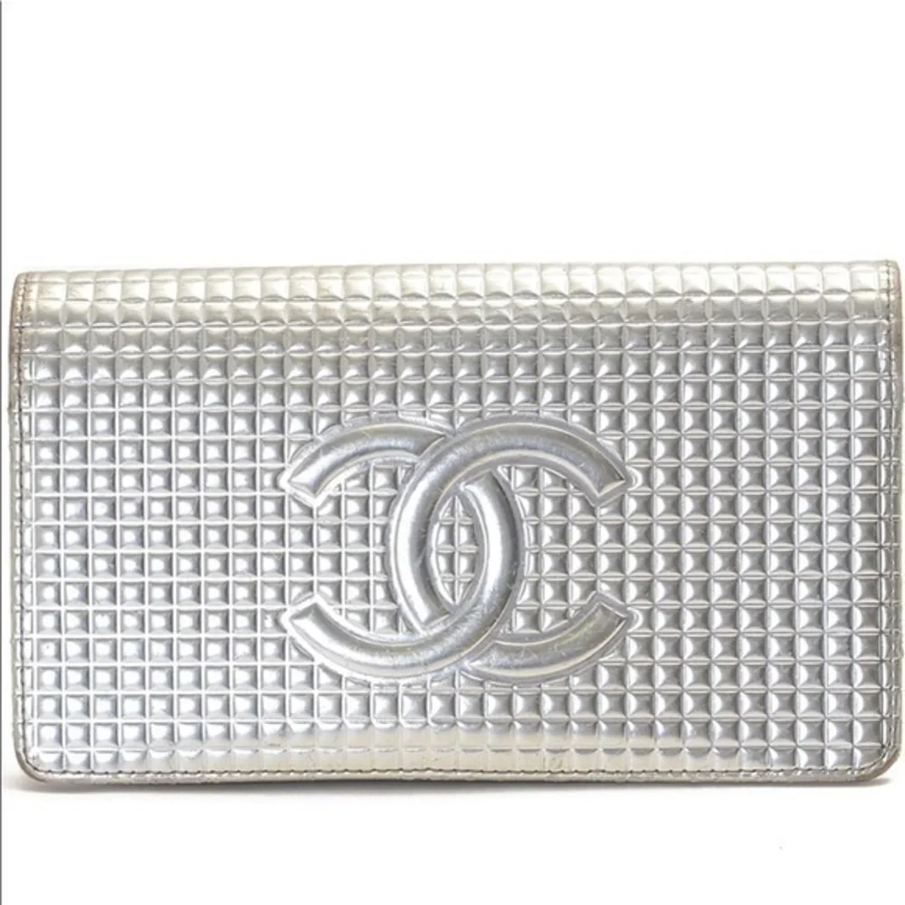 Chanel Silver Metallic Paten Leather Wall…